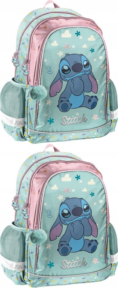 Školský batoh Paso Disney Stitch, dvojkomorový, tyrkysový – 2 kusy